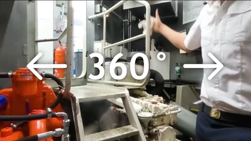 Berufsinfo-Video - Binnenschifffahrt: Maschinenraum (360°)